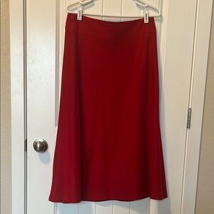 Talbots Red midi wool A-Line Skirt